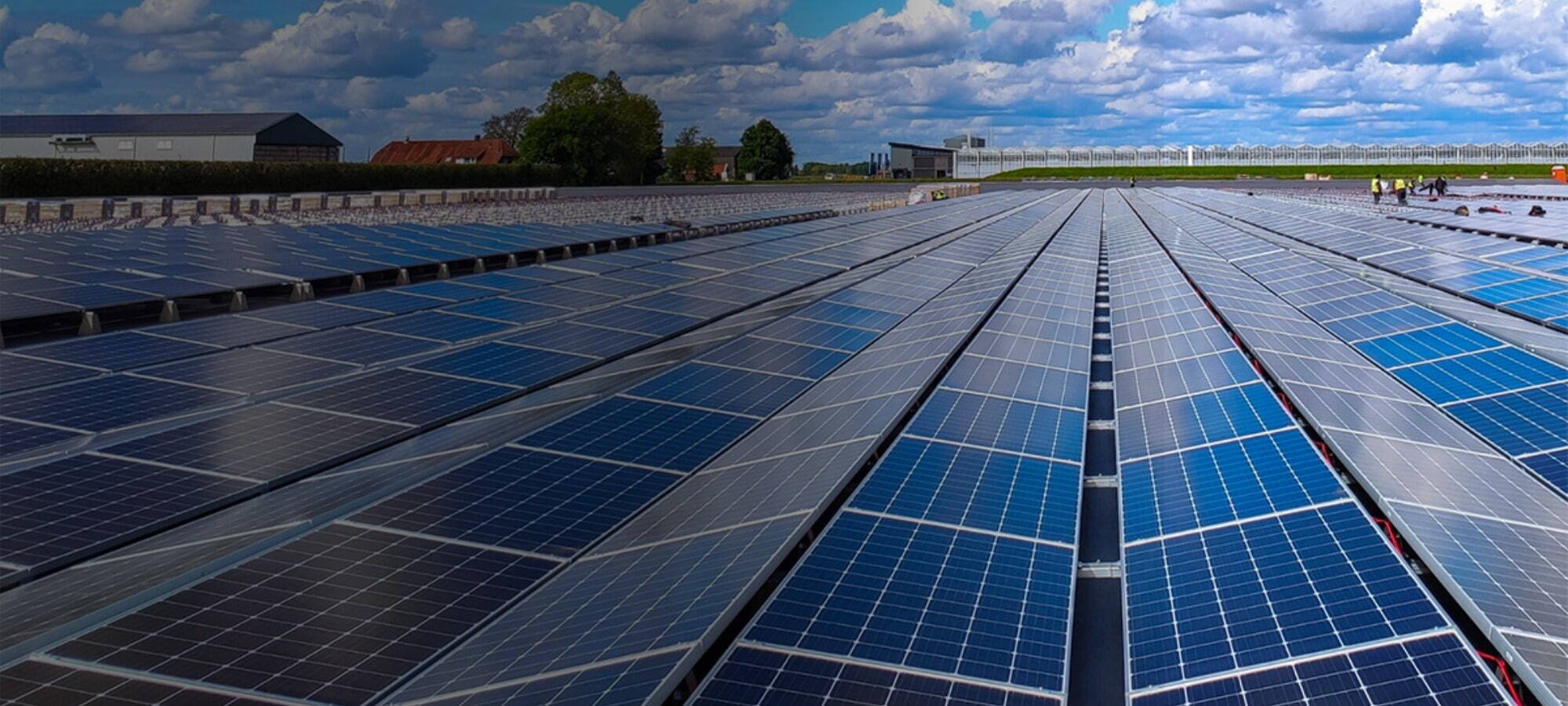 Solar panels in a field